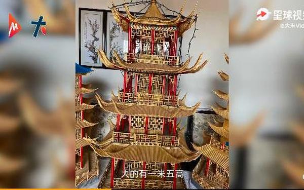 大爷用筷子搭黄鹤楼_黄鹤楼筷子
