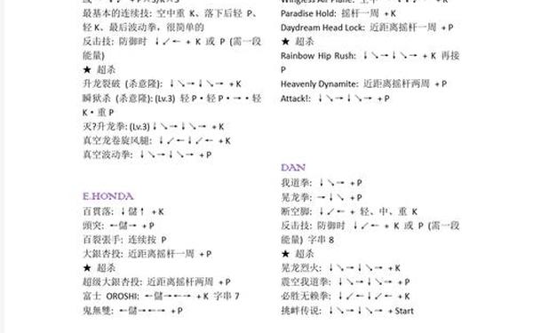 喋血街头3秘籍(街头快打3出招表)