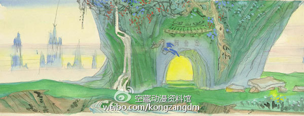 《哪吒闹海》中的乾元山、金光洞场景设计稿