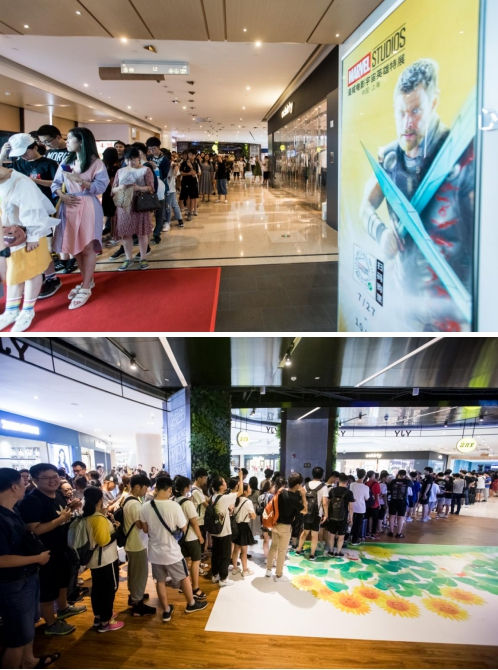 「漫威电影宇宙英雄特展」开展首周人气爆棚，明星红人齐聚打卡！