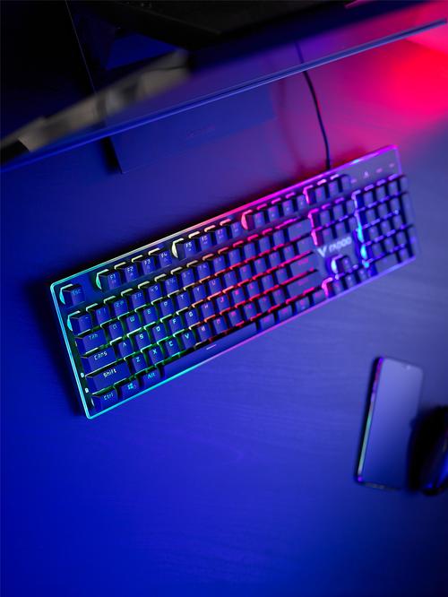 PBT双色注塑键帽 雷柏V500PRO-87混彩背光游戏机械键盘上市